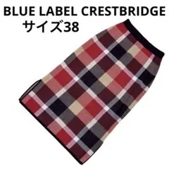 BLUE LABEL CRESTBRIDGE ゴムウエスト　チェック総柄スカート