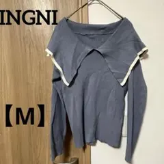 INGNI【M】襟付きグレーセーターオフショルダー