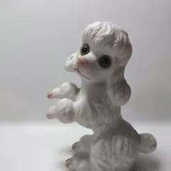 犬の置物 トイプードル 加藤工芸 KATO KOGEI 陶器製 白 インテリア