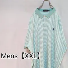 M36【US輸入】ラルフローレン　半袖ポロシャツ【メンズXXL】ボーダー