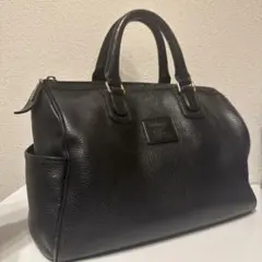 Burberry ミニボストンバッグ 本革 ブラック オールレザー