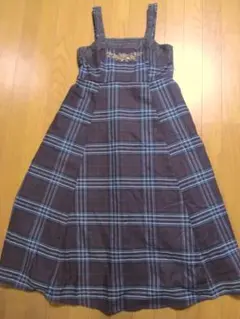 美品　axes femme　チェック柄ジャンパースカート　Ｍ　ロング丈