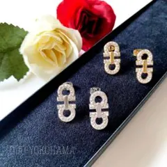 【再販】ハンドメイドピアス Wgancini　クリスタル　シルバー