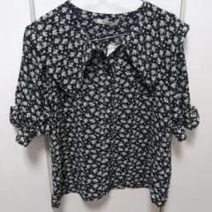 W closet 花柄 五分袖シャツ