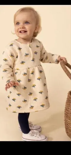 プチバトー チュビック キルティングワンピース　18m 81cm