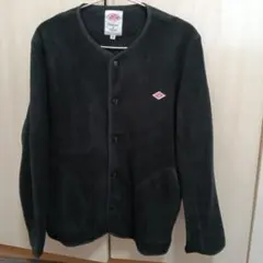 DANTON　ノーカラーフリースジャケット　ブラック　サイズ36