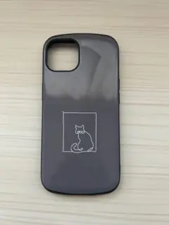 猫イラスト グレー iPhone14ケース