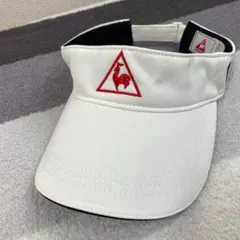 ルコック ゴルフ サンバイザー F 白 55-57cm ロゴ刺繍 スポーツ