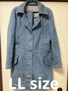 フェリシモ　ライトブルー デニムトレンチコートLL 美品