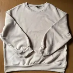 ベージュ スウェット トレーナー 裏起毛 ビッグシルエット 大きいサイズ 新品！