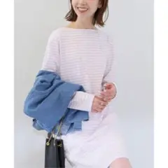 スローブイエナ　30/2ボーダーミニワンピース