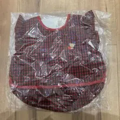 新品未使用タグ付きfamiliarファミリアお食事エプロン赤チェック