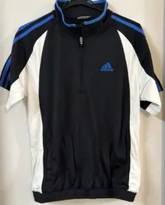 アディダス　半袖　ハーフジップジャケット　ゴルフウェア　黒　M