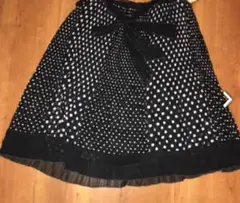 【未使用】オリーブ・デ・オリーブ ドット柄プリーツスカート☆ペチコート付き
