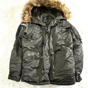 アルファインダストリーズ　 N-3B フライトジャケット M オリーブ ファー