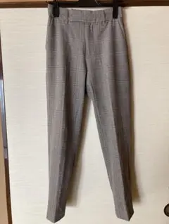 VIS グレー系チェック アンクルパンツ　スラックス　SS