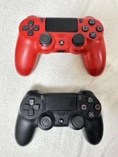 PS4 デュアルショック4 コントローラー 赤黒 2個セット