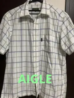 AIGLE 半袖シャツ チェック柄 メンズ Mサイズのサムネイル