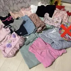女の子　まとめ売り　１９枚セット　８０.９０cm Tシャツ　ワンピース　ピンク