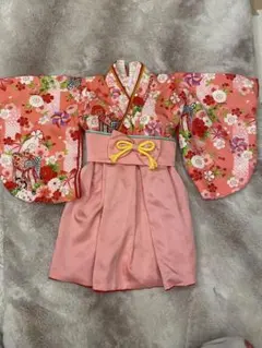 ベビー袴　着物　花柄　ハンドメイド