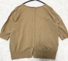 セール✨美品✨23区【洗える】レーヨン　ストレッチ 半袖カーディガン　金ボタン