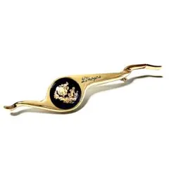 LIMOGES リモージュ ブローチ 陶器 ヴィンテージアクセサリー ゴールドのサムネイル