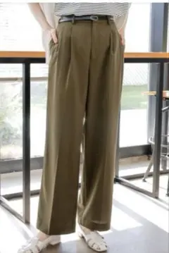 GLOBAL WORK ウツクシルエットDRYワイドパンツ　Ｍ