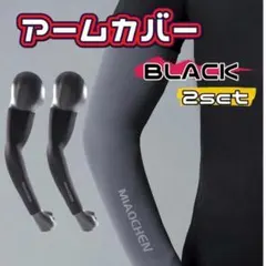アームカバー 腕カバー UPF50+ 2セット4枚入 黒 L サポーター