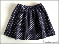 ロペピクニック◆フレアスカートドット36紺白ropepicnicセミフォーマル
