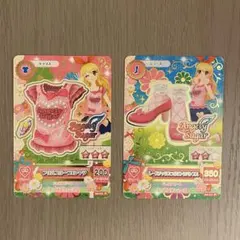 フリルスリーブTシャツ レースソックスつきピンクパンプス　アイカツ！　星宮いちご