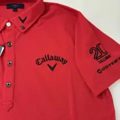 キャロウェイゴルフ　メンズ　20周年記念ポロシャツ　赤　サイズL