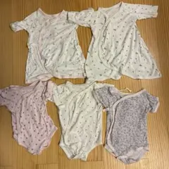 な*ー様 ベビー肌着 5点セット 60〜70、70〜80 女の子向け