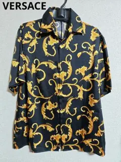 VERSACE 半袖シャツ トップス ブラック ゴールド バロック柄のサムネイル
