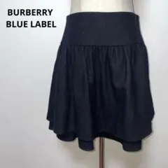 BURBERRY BLUE LABEL バーバリー 黒 スカート 36 ウール混