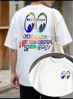 グラフィックTシャツ　フロントロゴプリント 半袖　ホワイトMサイズ　ムーンアイズのサムネイル