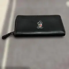 COACH ミッキーマウス レザー長財布 黒