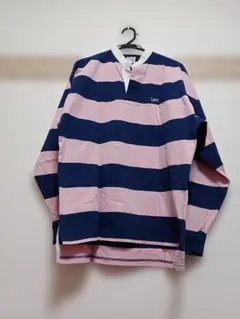 Lee ストライプ ラガーシャツ ネイビー/ピンク