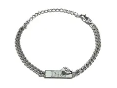 Christian Dior ロゴ シルバー 保存袋付 ブレスレット ピアス