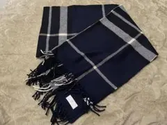 未使用　ユナイテッドアローズ　100%アルパカ ネイビー チェックマフラー