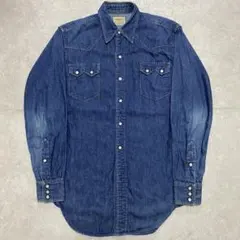 DENIME ウエスタンデニムシャツ 濃紺 色褪せ有り