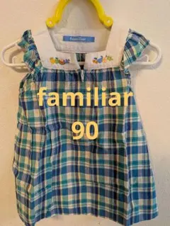 familiar チェック柄 ノースリーブワンピース