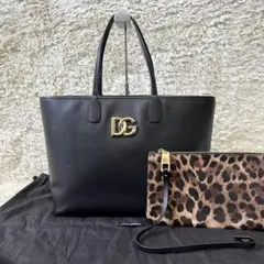 DOLCE & GABBANA　レザートート　美品 関税込 ドルチェ＆ガッバーナ トートバッグ バイカースタイル 黒