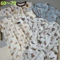 動物柄ロンパース　カバードレス 60〜70サイズ