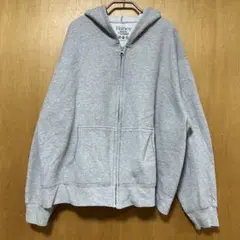 Hanes グレー フルジップパーカー 【サイズ2XL】トレーナーフードスエット