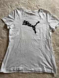 PUMA Tシャツ 半袖 ホワイト Lサイズ ドット柄ロゴ