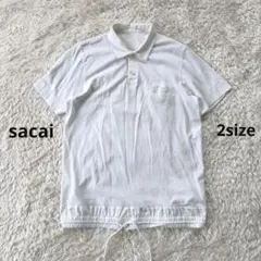 sacai ドローストリングドッキングポロシャツ ホワイト　異素材のサムネイル