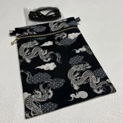 No.127 お祭りポシェット（龍柄）/ハンドメイド