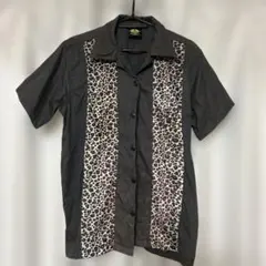 美品！SCHOTT アニマルプリント コンビシャツ／ヒョウ柄 レオパード柄