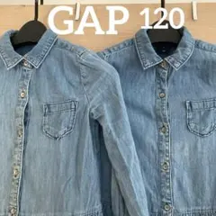 GAP ギャップ　デニムワンピース長袖 S 120㎝×2点　双子　おそろい