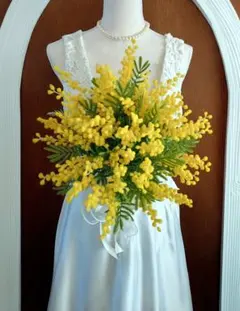 ☘春待ちミモザアカシアのブーケ・ブートニア☘クラッチブーケ　前撮り